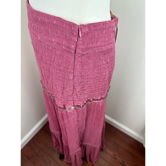 NWT Free People Ella Tiered Midi Skirt in Sugar Plum - Size 8 - Picture 5 of 10
